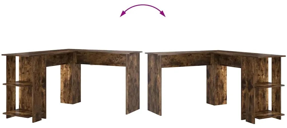 Mesa de Canto com Armazenamento Carvalho Defumado 140x113,5x75cm