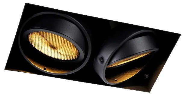 Foco embutido preto GU10 AR111 Trimless 2-luzes - Oneon Honey Moderno