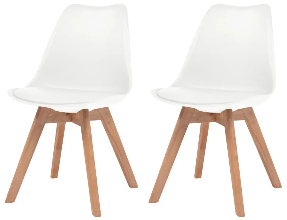 244783 vidaXL Cadeiras de jantar 2 pcs plástico branco