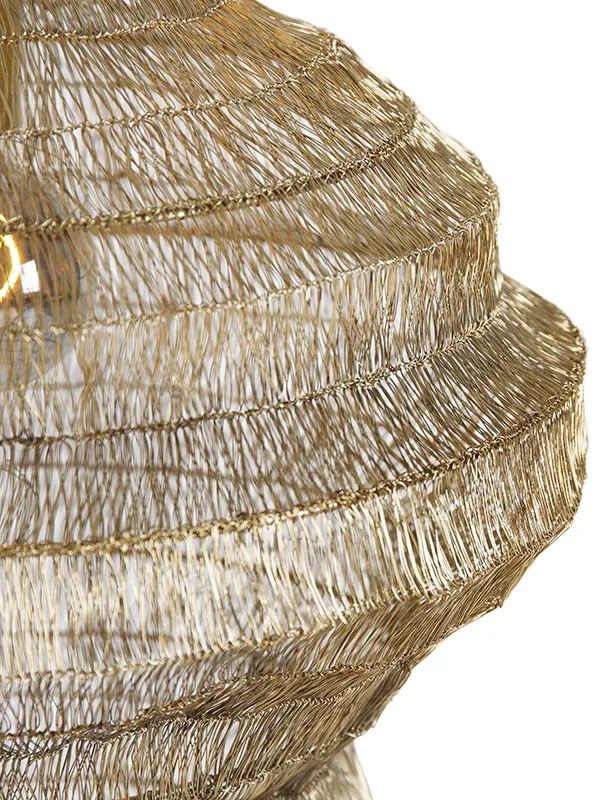 Candeeiro de suspensão oriental dourado 45 cm x 60 cm - Vadi Oriental