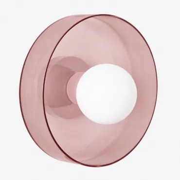 Aplique De Parede Em Vidro E Aço Inoxidável Jaxal Cor-de-rosa & Ø25 Cm - Sklum