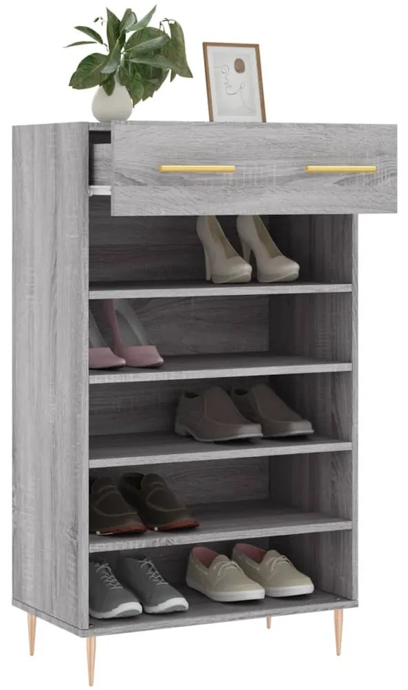 Sapateira 60x35x105 cm derivados de madeira cinzento sonoma