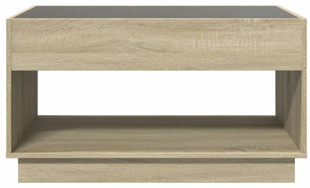 Mesa de centro luzes LED Infinity 90x50x50 cm carvalho sonoma