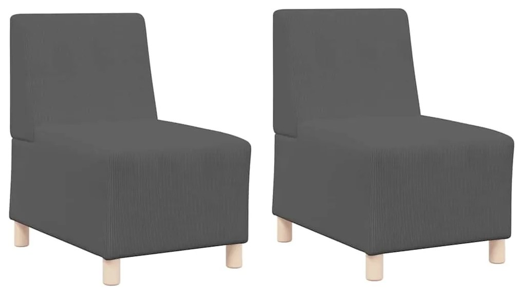 Sofá Chiar 2 pcs Cinzento escuro 55 x 74 x 82 cm