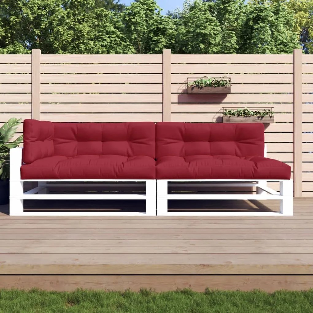 vidaXL Almofadões para sofás de paletes 5 pcs vermelho tinto