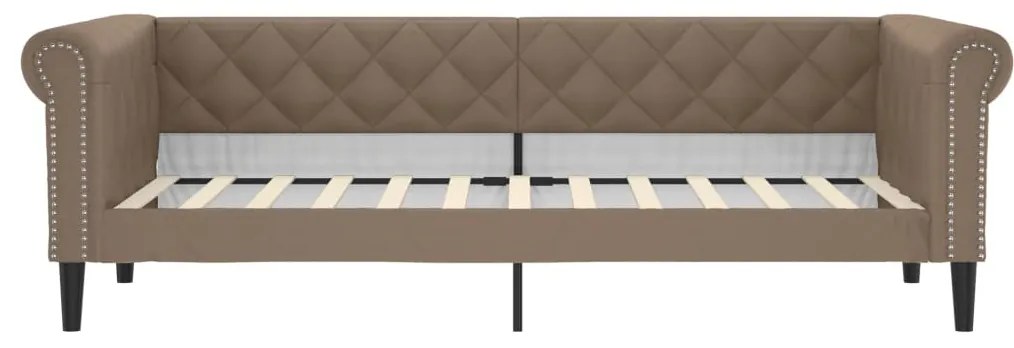 Sofá-cama com colchão 90x200 cm couro artificial cappuccino