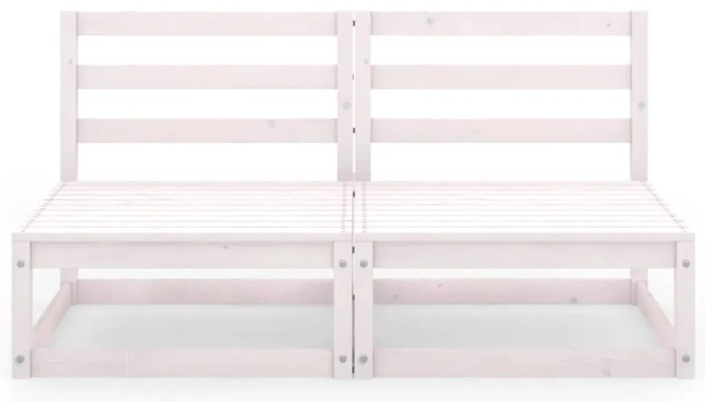 Sofá de 2 lugares para jardim pinho maciço branco