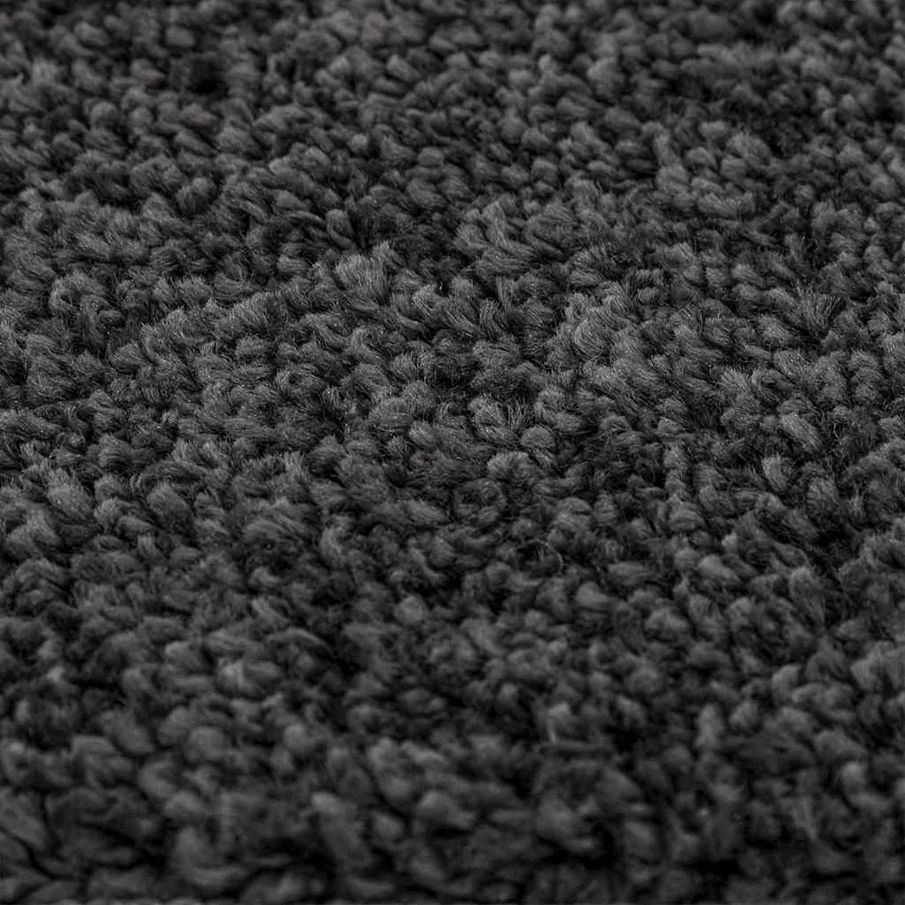 Tapete Shaggy vidaXL com base de látex cinza escuro 120x120 cm