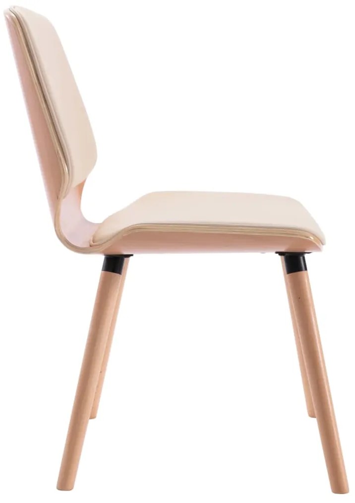 Cadeiras de jantar 2 pcs couro artificial cor creme