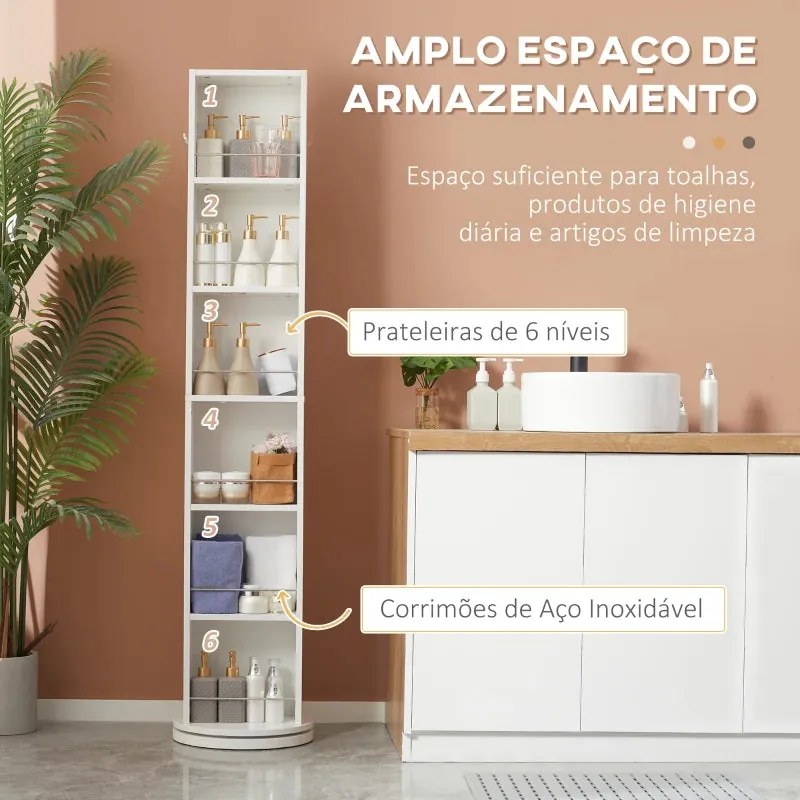 Armário Alto Vinci Giratório com Espelho - Design Nórdico