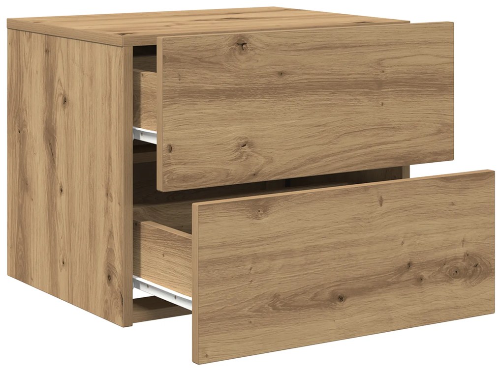 Cabinetes de Cabeceira vidaXL com Luzes LED Montados na Parede 2 pcs C