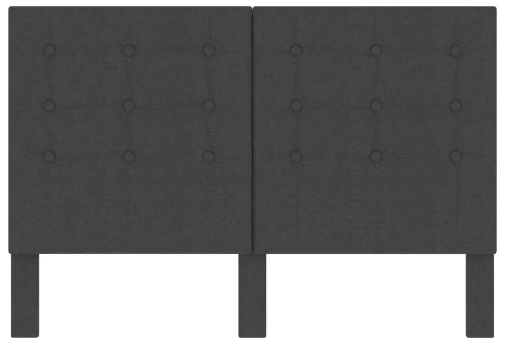 Cabeceira de cama acolchoada 140x200 cm tecido cinzento-escuro