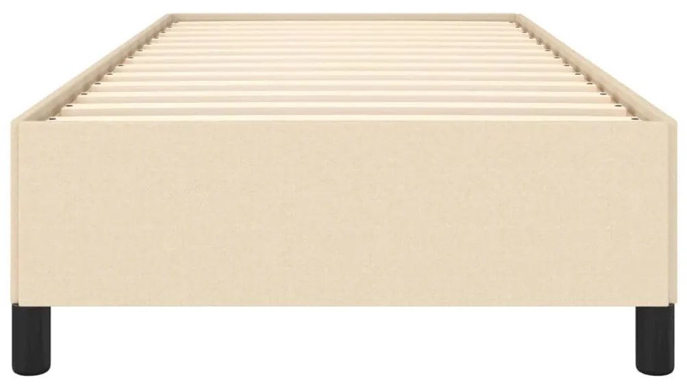 Estrutura de cama sem colchão 100x200 cm tecido cor creme
