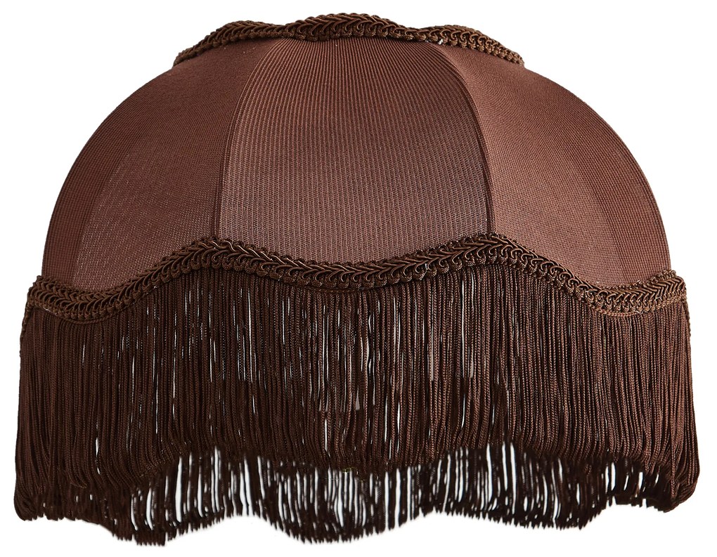 Abajur de tecido castanho com interior branco 31,5/15/14 - Heritage