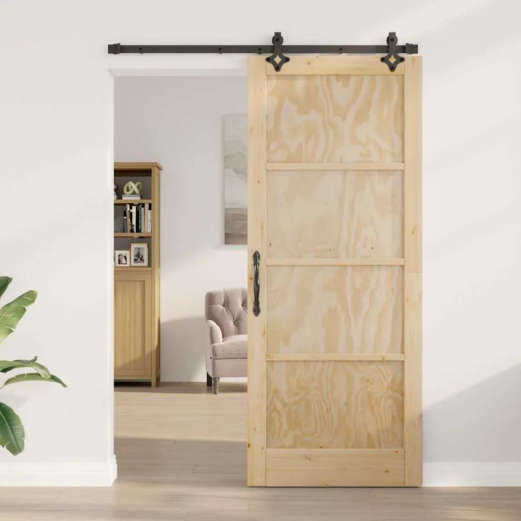 Portal Deslizante com Conjunto de Hardware 'ORKDAL'Madeira Maciça de P