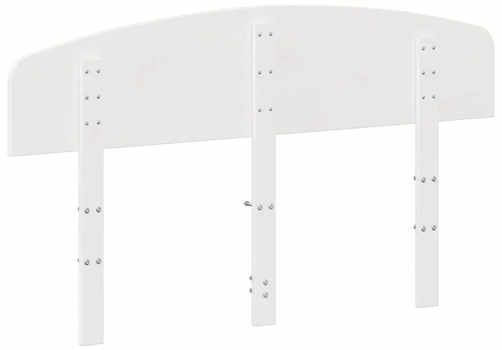 Cabeceira 135 cm madeira de pinho maciça branco