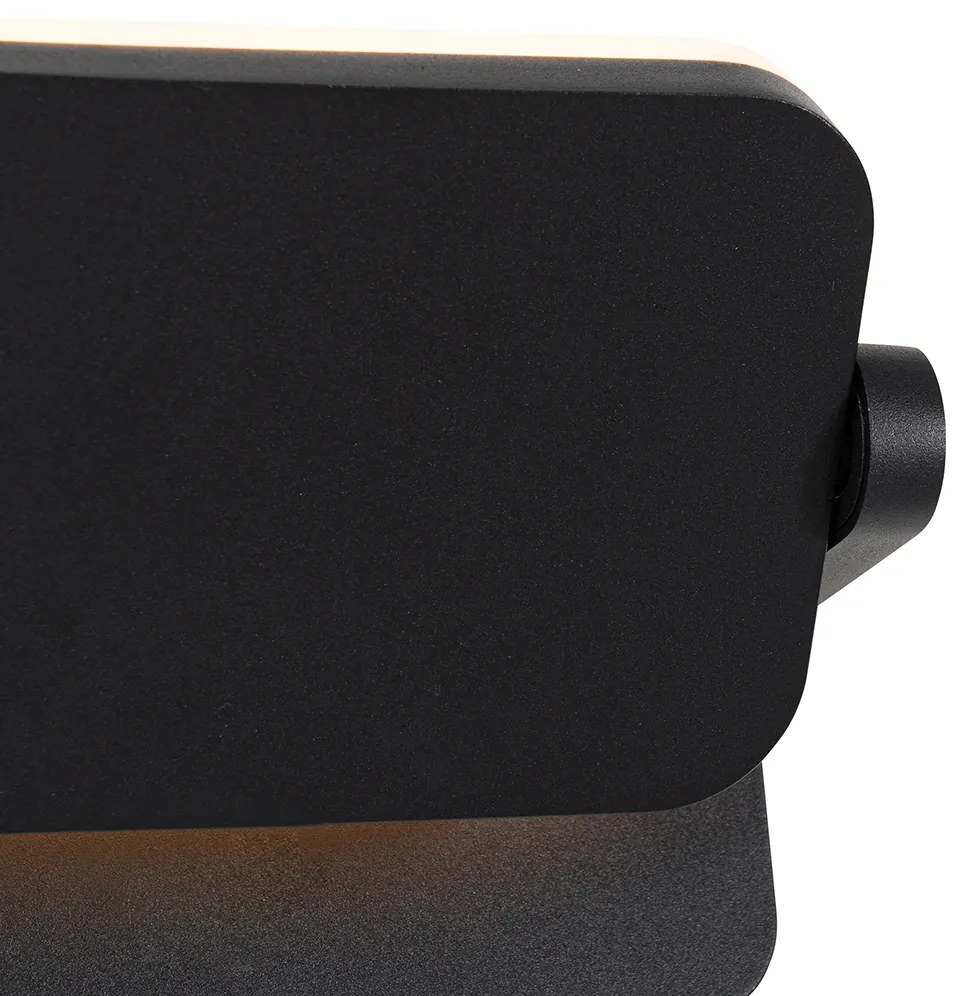 Candeeiro de parede exterior preto com LED ajustável - Kamile Moderno
