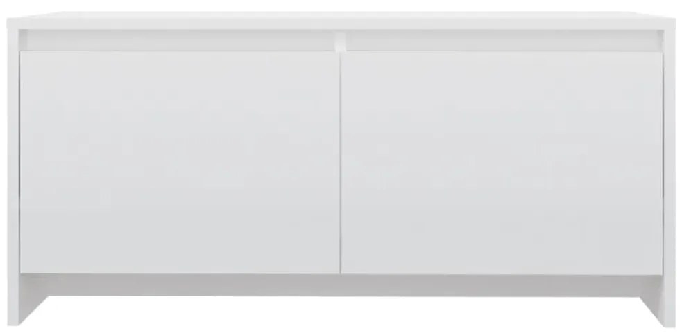 Mesa de Centro com 2 Gavetas - Branco Brilhante - Design Nórdico