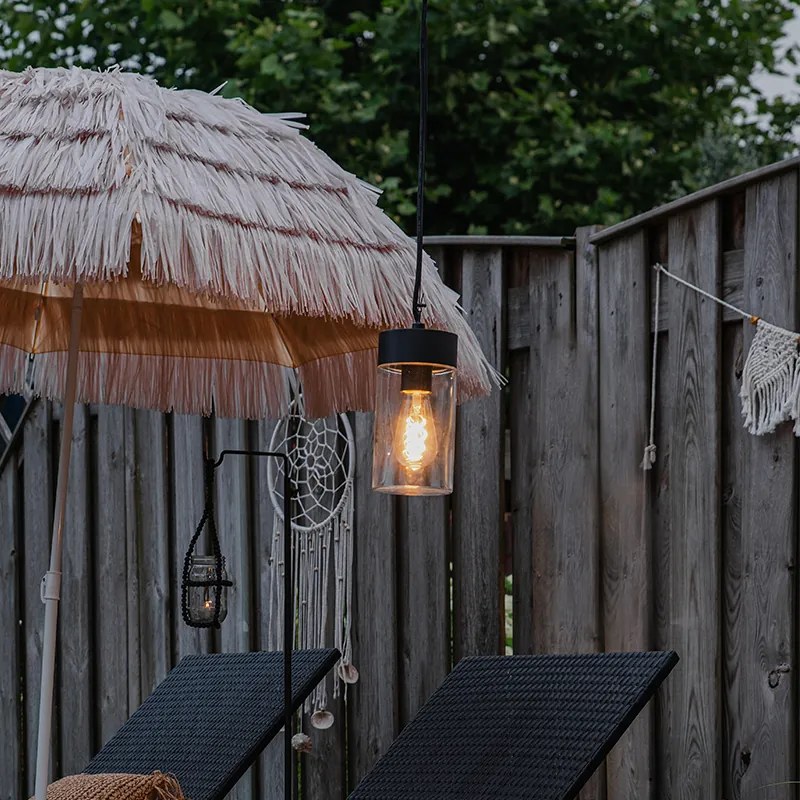 Candeeiro de suspensão moderno preto IP44 - Jarra