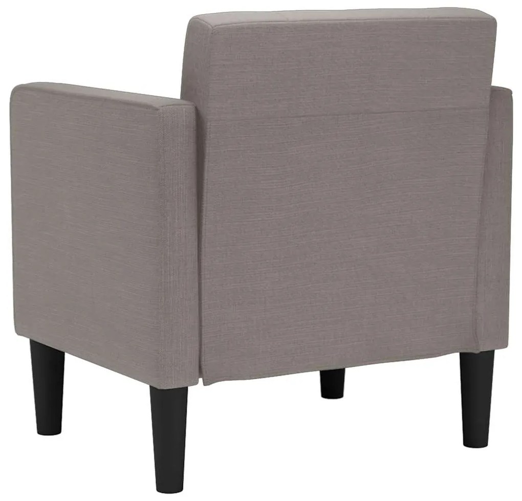 Poltrona com apoio de braços 53 cm tecido cinzento-acastanhado