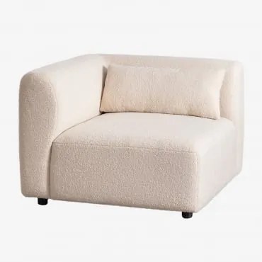 Módulo De Canto Para Sofá Modular Fogler Tecido Pele De Borrego Bege Creme - Sklum