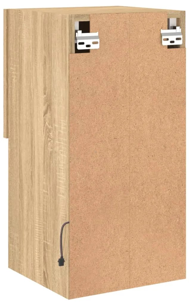 Móvel de TV com luzes LED 30,5x30x60 cm carvalho sonoma