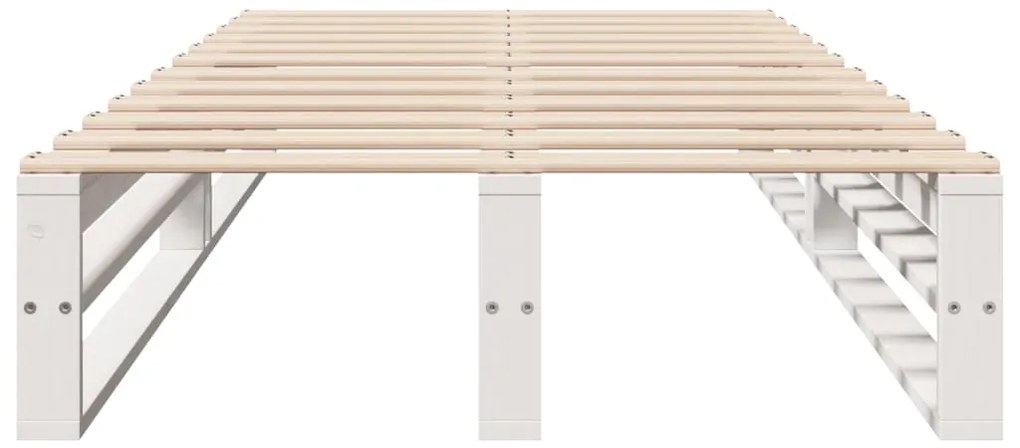 Cama sem colchão 100x200 cm madeira de pinho maciça branco