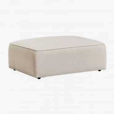 Puff Estofado Cardea Chenille Bege Creme - Sklum