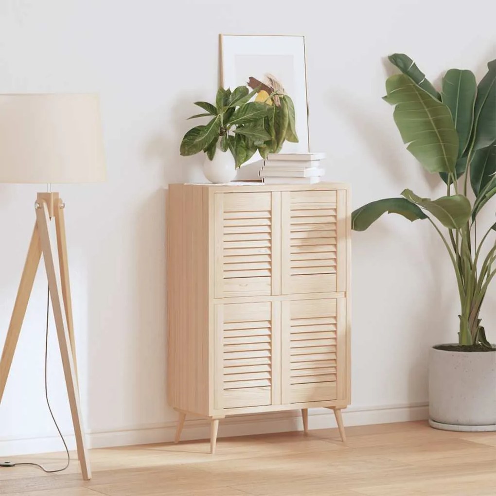 Portas de armário 4 pcs com design de persiana pinho maciço