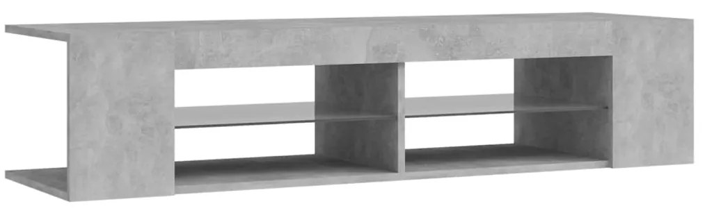 Móvel de TV com luzes LED 135x39x30 cm cinzento cimento