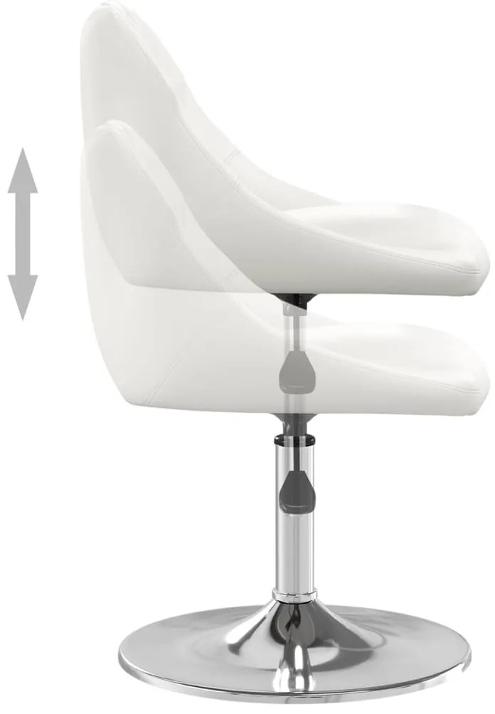 Cadeiras de jantar 2 pcs couro artificial branco
