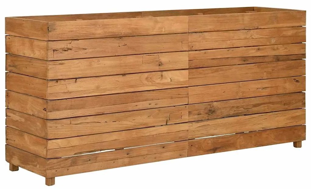 Vaso/floreira 150x40x72 cm madeira de teca reciclada e aço