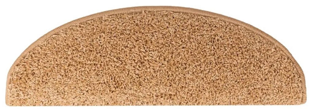 Tapetes de escada 15 pcs 65x21x4 cm bege
