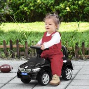 Carro Andador para Crianças com Faróis Música Buzina Volante Compartimento de Armazenamento 63,5x28x36 cm Preto