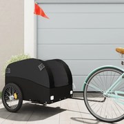 vidaXL Reboque para bicicleta 45 kg ferro preto