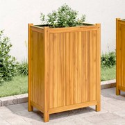 vidaXL Vaso/floreira de jardim com forro 54x31x75 cm acácia maciça