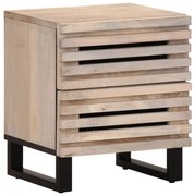 vidaXL Mesa cabeceira 40x34x46 cm madeira mangueira branqueada maciça
