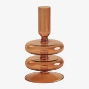 Castiçal Em Vidro Olmeto Âmbar Amarelo - Sklum