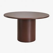 Mesa De Jantar Redonda Em Mdf (ø130 Cm) Rodeo Castanho Café & Ø130 Cm - Sklum