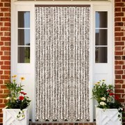 vidaXL Cortina anti-insetos 100x230cm chenille cinza-acastanh./branco