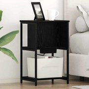 vidaXL Armário de Cabeceira Carvalho preto 38 x 31 x 61 cm