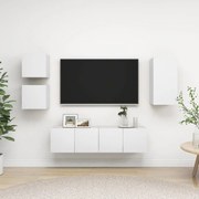 Conjunto de 5 Móveis de Parede de TV Sines S - Branco - Design Moderno