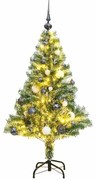 vidaXL Árvore de Natal artificial c/ 150 LEDs conj. bolas e neve 120cm