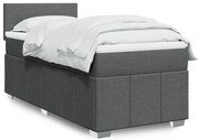 Cama com molas/colchão 90x200 cm tecido cinzento-escuro