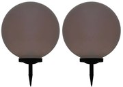 vidaXL Candeeiro solar de exterior LED 2 pcs esférico 50 cm RGB