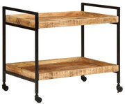 vidaXL Carrinho de cozinha 80x55x70 cm madeira mangueira áspera maciça
