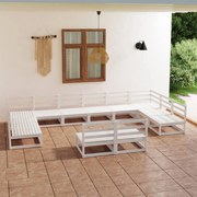 12 pcs conjunto lounge de jardim pinho maciço