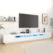 Móvel de TV com luzes LED 300x35x40 cm branco