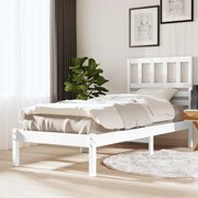 Estrutura de cama 90x200 cm pinho maciço branco