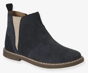 Botas elásticas em pele, para criança  marinho